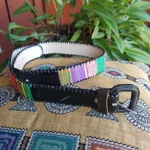 Vintage Guatemalan leather belt 30